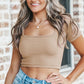 Square Neck Ribbed Crop Top