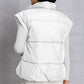 Zip Up Turtleneck Pocketed Vest Coat