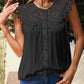 Buttoned Lace Yoke Top
