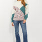 Davi & Dani On the Slopes Full Size Color Block Sweater