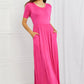 Celeste Sweetheart Full Size Short Sleeve Maxi Dress in Hot Pink