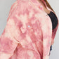 Davi & Dani Peace Sign Full Size Tie-Dye Embroidered Patch Shacket