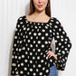 CY Fashion Polka Dot Party Full Size Bell Sleeve Blouse