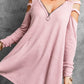 Cutout Waffle Knit Tunic Top