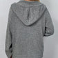 Drawstring Detail Button Front Hooded Cardigan