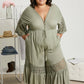 Sweet Lovely by Jen Isn't She Lovely Full Size Lace Detail Jumpsuit in Cactus