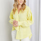 Davi & Dani Full Size Buttoned Curved Hem Shirt