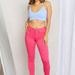 YMI Jeanswear Kate Hyper-Stretch Full Size Mid-Rise Skinny Jeans in Fiery Coral