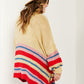 Davi & Dani Loveliest Smile Full Size Striped Longline Cardigan