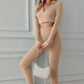 Zip Up Cropped Top and Leggings Yoga Set