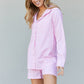 Zenana Striped Shirt and Shorts Loungewear Set