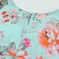 Summer Lover Floral Puff Sleeve Round Neck Blouse