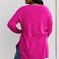 Zenana Sweater Weather Full Size Center Seam Tunic Sweater in Magenta