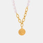 Coin pendant Pearl Titanium Steel Necklace