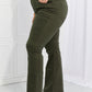 Zenana Clementine Full Size High-Rise Bootcut Jeans in Dark Olive