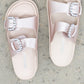 Weeboo Jewel of the Sea Faux Pearl Buckle Slide Sandals