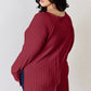 Basic Bae Full Size Ribbed Round Neck Slit T-Shirt