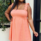 White Birch Full Size Ruffle Strap Smocked Eyelet Mini Dress