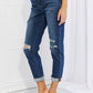 Vervet by Flying Monkey Full Size Distressed Cropped Jeans with Pockets