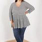 Doe & Rae Full of Love Full Size Striped Tiered Top