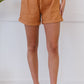 Zenana Linen Love Full Size Cuffed Shorts in Butter