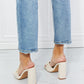 Cape Robbin Chain Detail Slide-On Heels in Off White