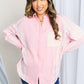 Davi & Dani Full Size Striped Color Block Curved Hem Shirt