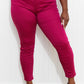 Zenana Walk the Line Full Size High Rise Skinny Jeans in Magenta