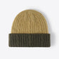 Contrast Cable-Knit Cuffed Beanie