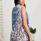 Vocal Mesa Point Printed Sleeveless Cardigan