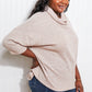CY Fashion Leaves are Changing Full Size Cowl Neck Sweater