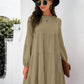 Balloon Sleeve Keyhole Tiered Dress