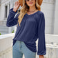 V-Neck Raglan Sleeve Ruched Detail Top