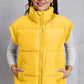 Zip Up Turtleneck Pocketed Vest Coat