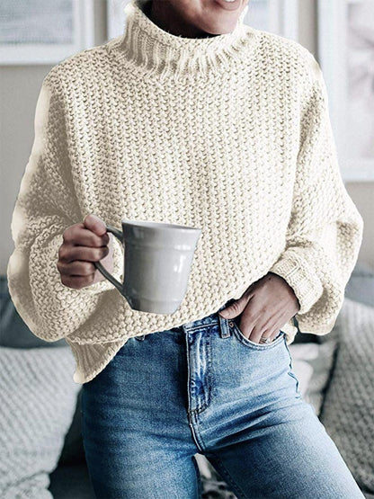 Dropped Shoulder Rolled Hem Sweater