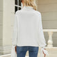 Tie-Cuff Raglan Sleeve Turtleneck Sweater