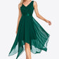 Sleeveless Handkerchief Hem Spliced Lace Dress