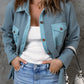 Waffle-Knit Shacket with Pockets