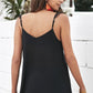 Buttoned Lace Trim Plunge Cami