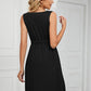 Buttoned V-Neck Sleeveless Mini Dress with Pockets
