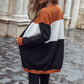 Color Block Longline Cardigan Sweater