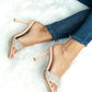 DELICACY Showstopper Braided Rhinestone Heel Slide in Nude