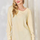 Basic Bae Full Size Ribbed Round Neck Slit T-Shirt