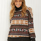 CY Fashion Reindeer Retreat Full Size Fair Isle Christmas Sweater