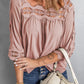 Crochet Trim Cutout Babydoll Blouse