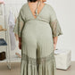 Sweet Lovely by Jen Isn't She Lovely Full Size Lace Detail Jumpsuit in Cactus