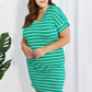 Zenana Springtime Sunshine Full Size Striped T-Shirt Dress