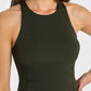 Crisscross Back Round Neck Yoga Tank