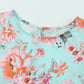 Summer Lover Floral Puff Sleeve Round Neck Blouse