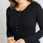 Zenana Portland Pines Full Size Henley Dress in Black